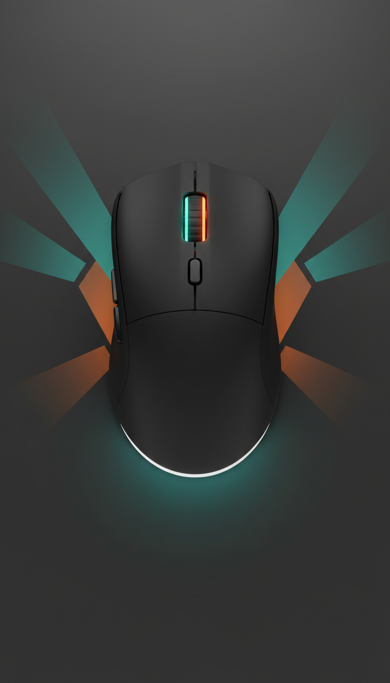 Wireless gaming mouse with matte finish and colored scroll wheel