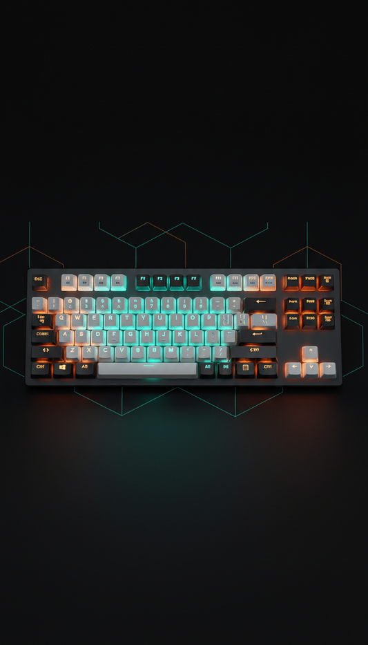 Mechanical gaming keyboard with illuminated keys