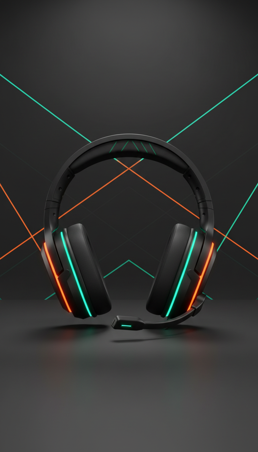 Gaming headset with neon accents